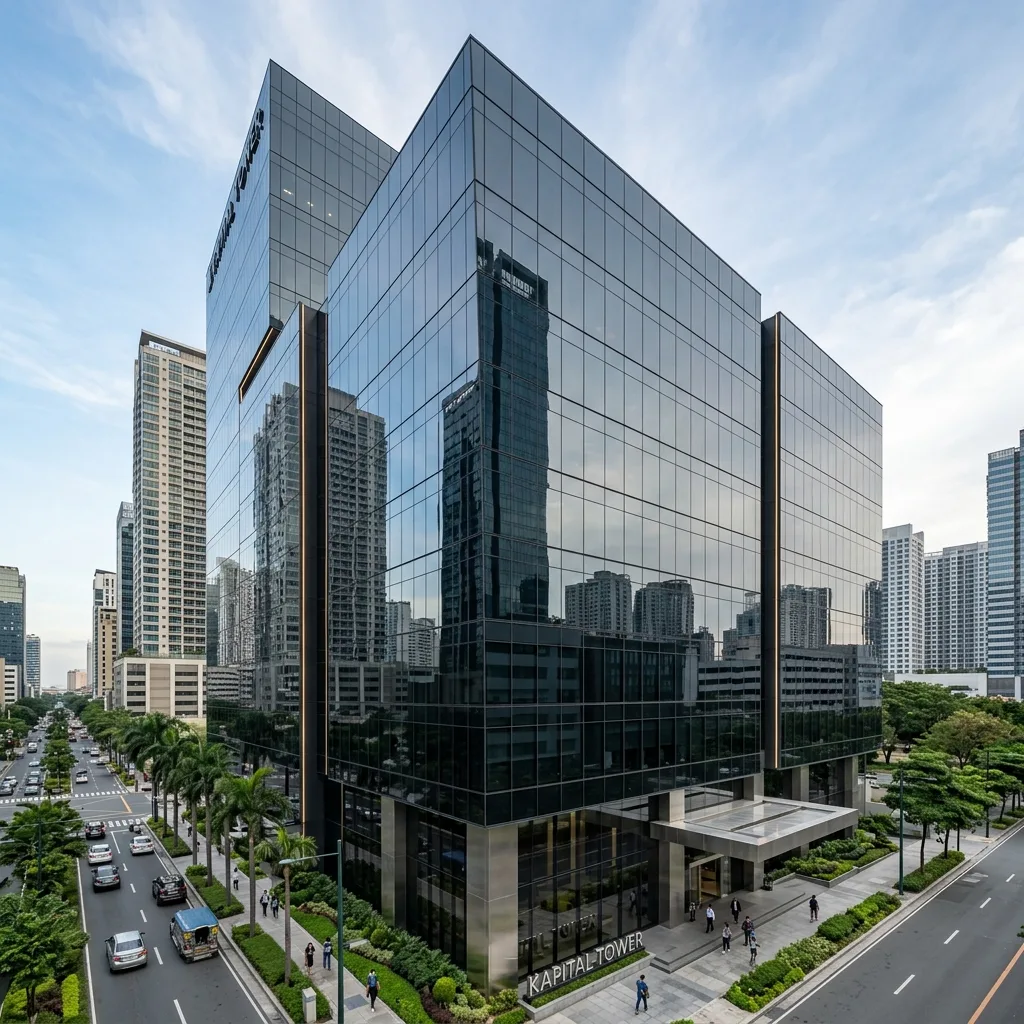 Premium structural glazing curtain wall facade on a Philippine office building