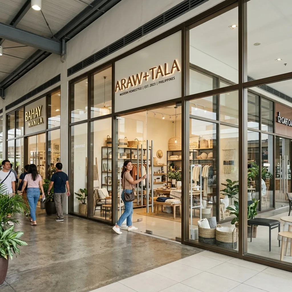 Modern retail storefront with clear tempered glass panels in the Philippines