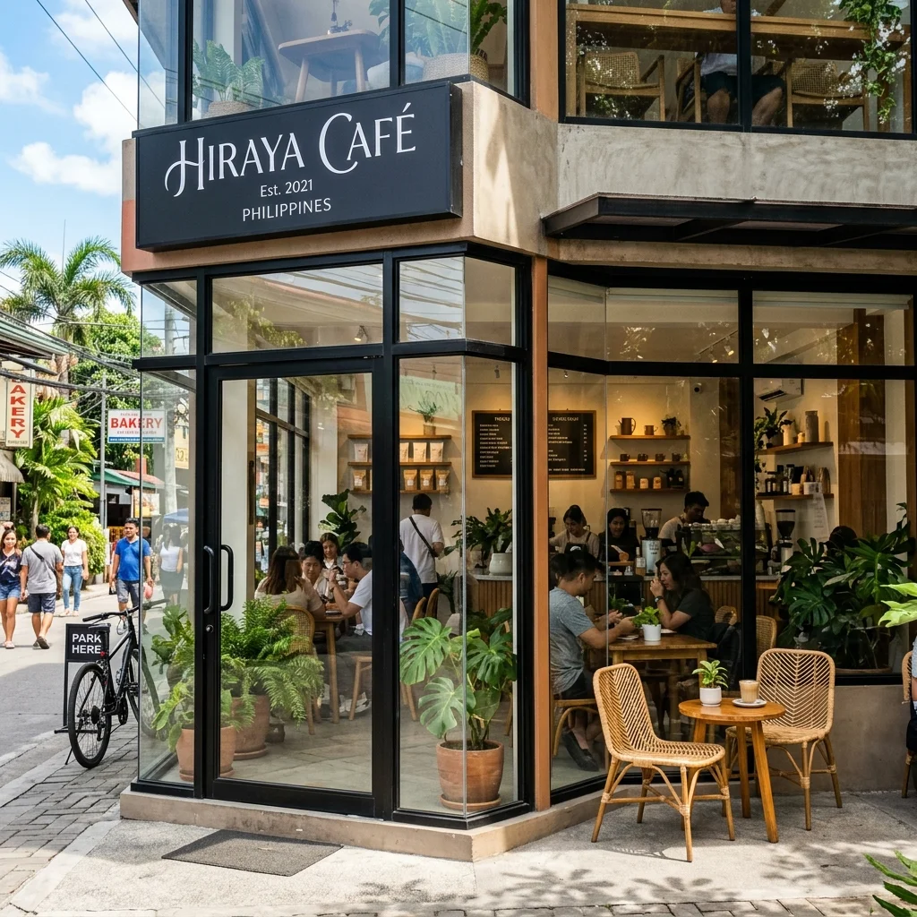 Modern Cafe Glass Facade